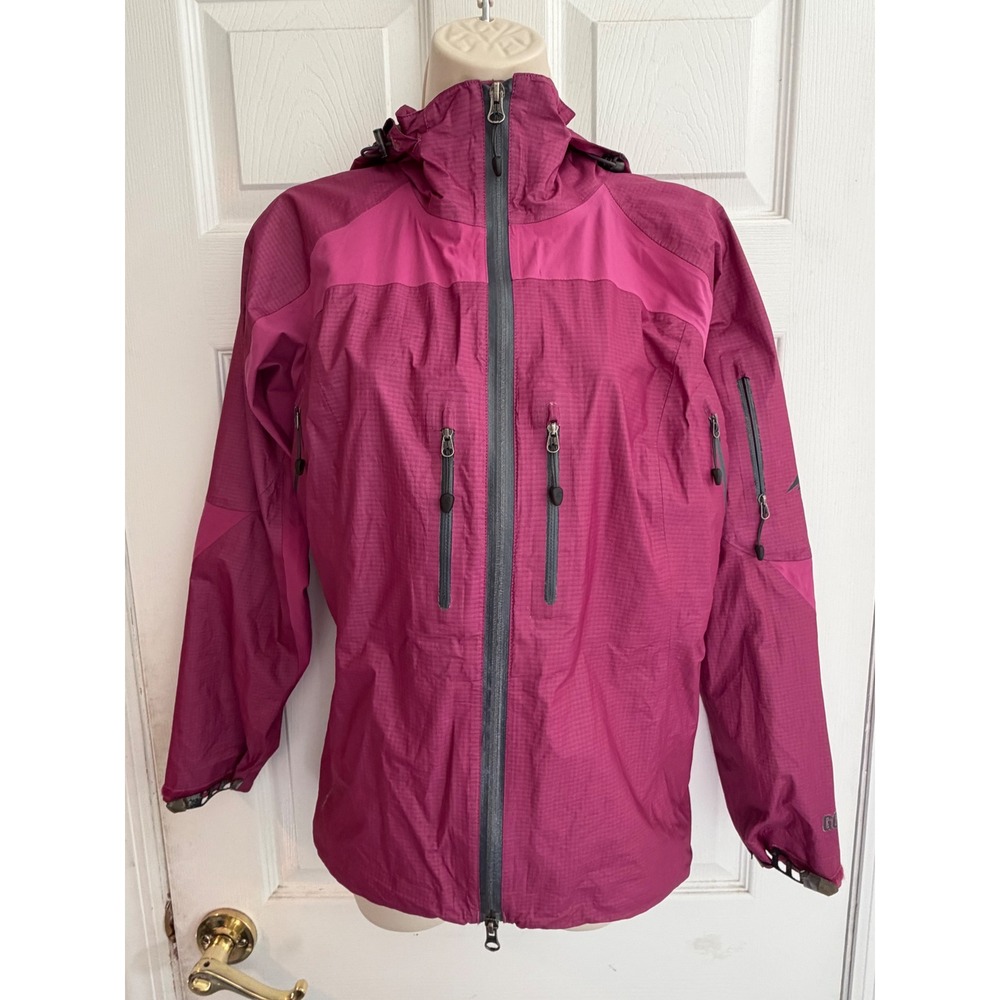 Eastern Mountain Sports Gore-Tex Paclite Hooded Jacket Magenta Pink Womens XS
